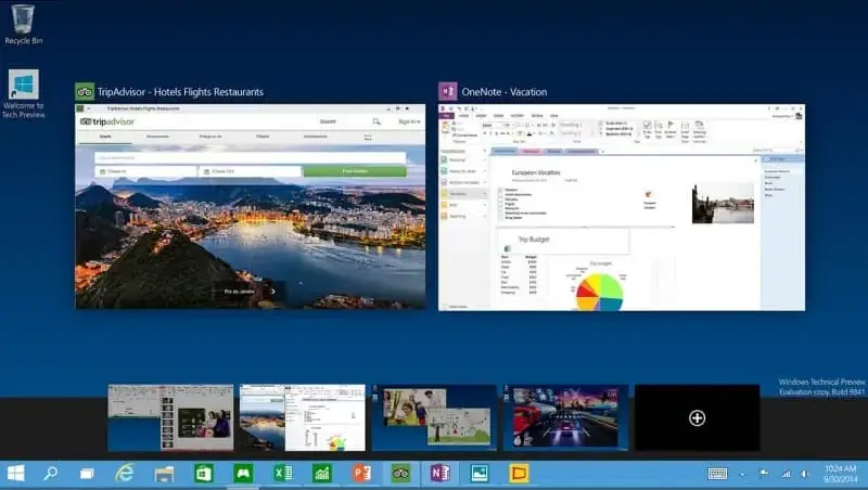 Windows 10 Enterprise LTSC 2021 multitasking view with digital license, showing productivity and workspace management on Windows 10 Enterprise LTSC 2021 license.
