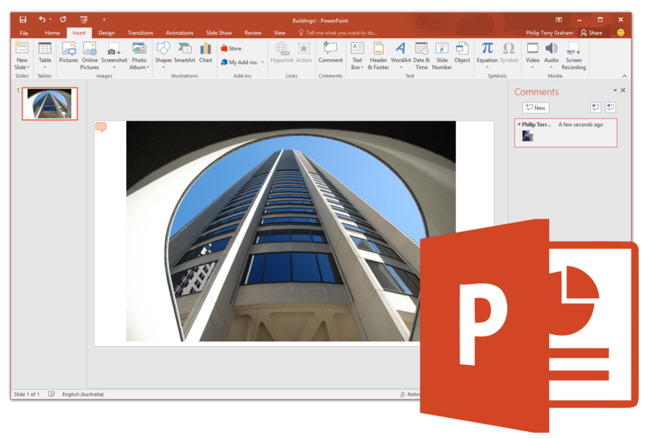 Microsoft Office Home and Student 2016 PowerPoint digital license – presentation software for creating slideshows on Windows
